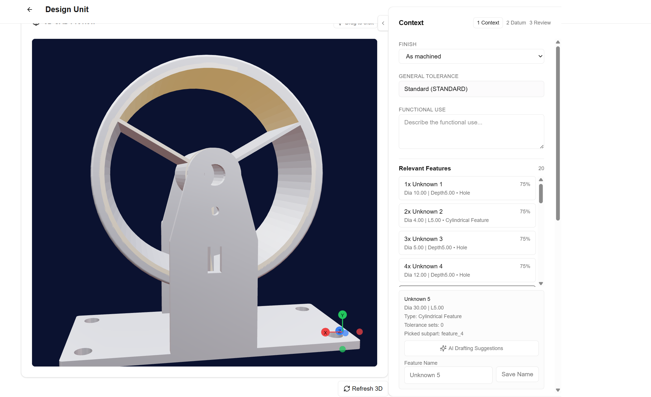 Draw AI 3D CAD generation stage
